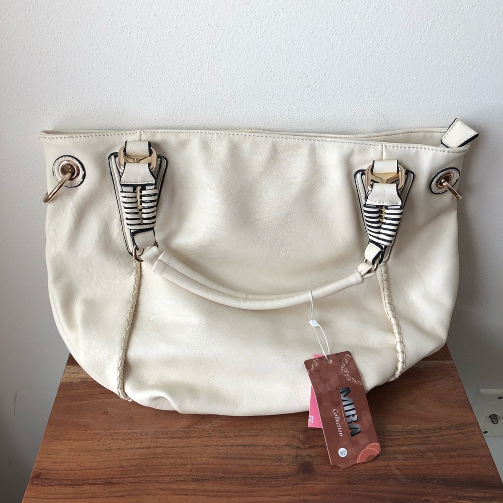 Mira Bags Off White Shoulder Hobo Bag NWT